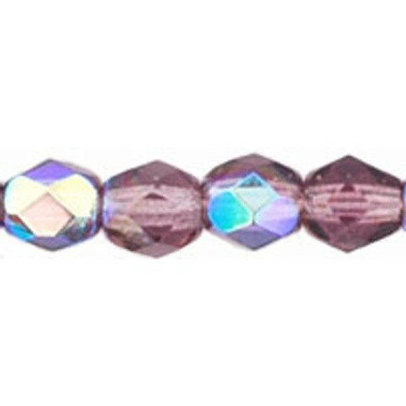 Czech Glass FIREPOLISH Beads 4mm AMETHYST AB