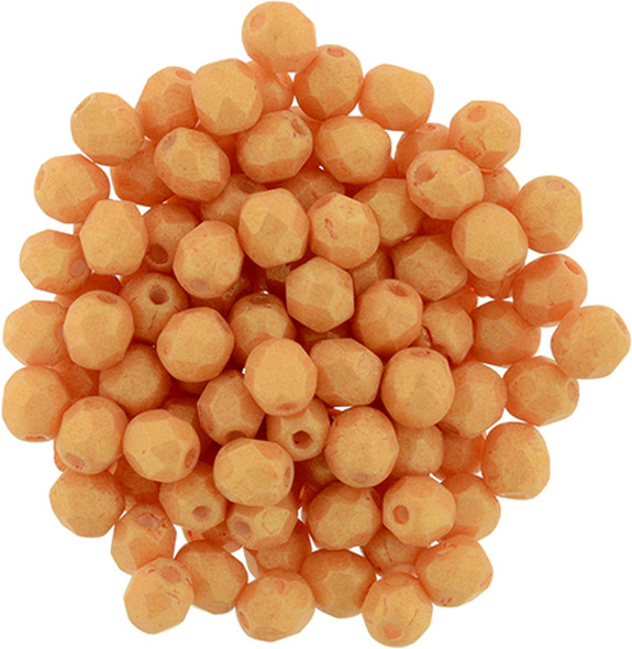 Czech Glass FIREPOLISH Beads 4mm PACIFICA TANGERINE
