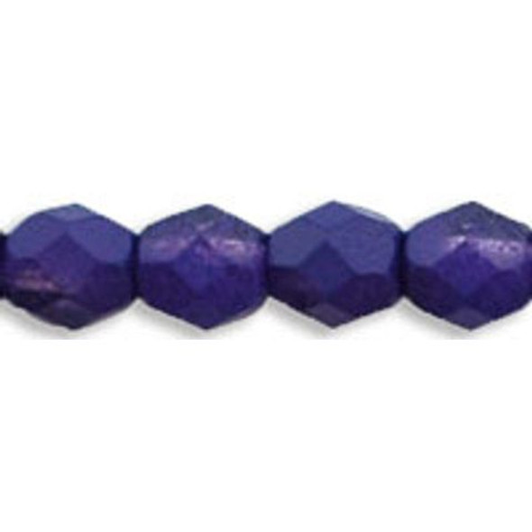 Czech Glass FIREPOLISH Beads 4mm OPAQUE TANZANITE