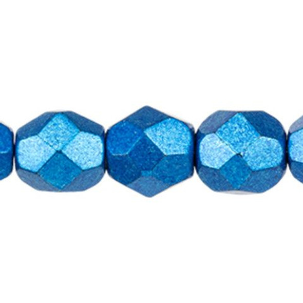 Firepolish 6mm Czech Beads SATURATED METALLIC GALAXY BLUE Firepolish 6mm Czech Beads SATURATED METALLIC GALAXY BLUE