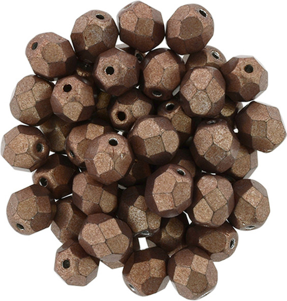 Firepolish 6mm Czech Glass Beads SATURATED METALLIC AUTUMN MAPLE Firepolish 6mm Czech Glass Beads SATURATED METALLIC AUTUMN MAPLE