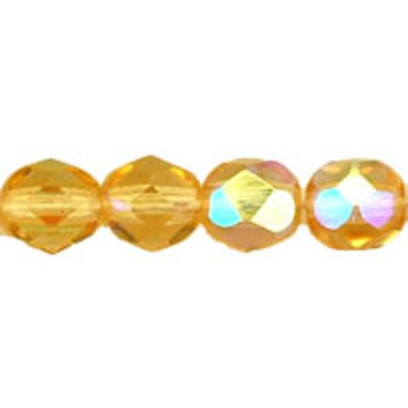 Firepolish 6mm Czech Glass Beads LT TOPAZ AB