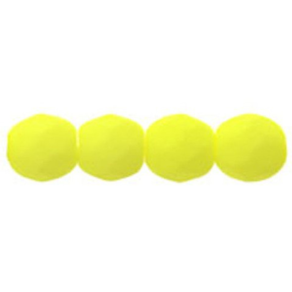 Firepolish 6mm Czech Beads NEON YELLOW