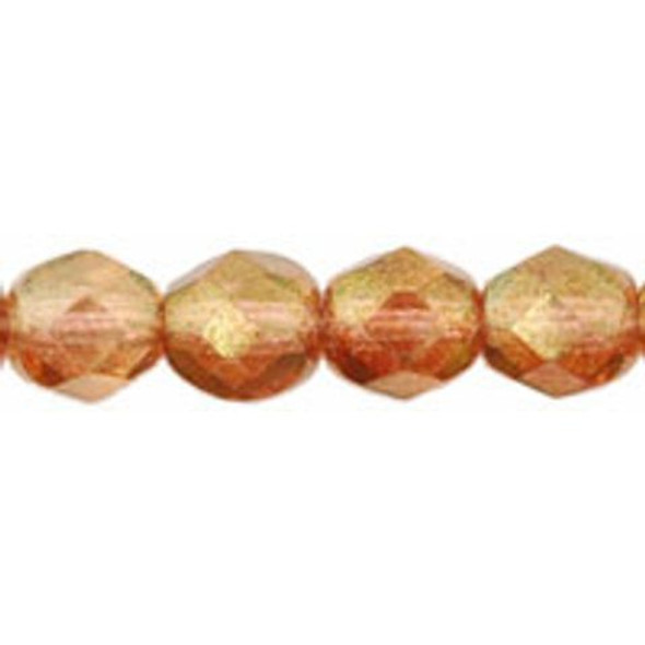 Firepolish 6mm Czech Glass Beads LUSTER TRANSPARENT ROSALINE