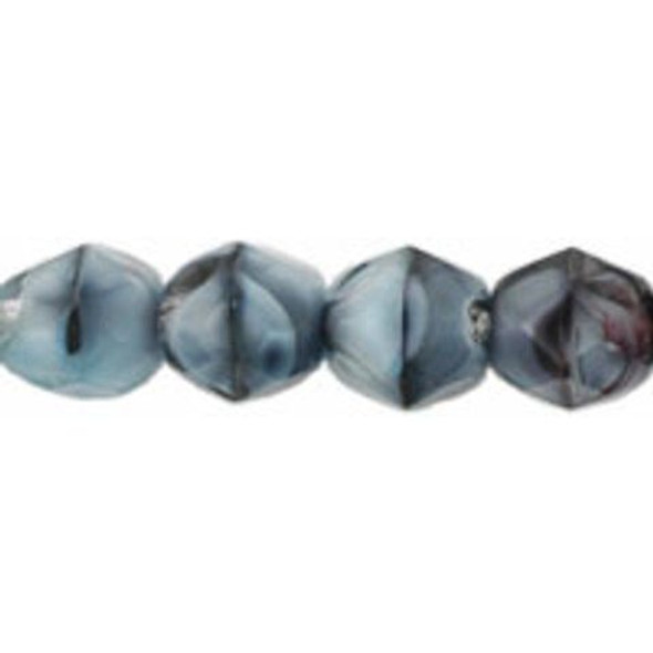 Firepolish 6mm Czech Glass Beads GRAY BLACK