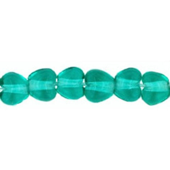 Heart Czech Glass Beads 4x4mm EMERALD