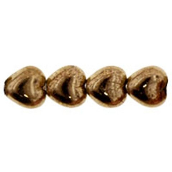 Heart Czech Glass Beads 6x6mm BRONZE