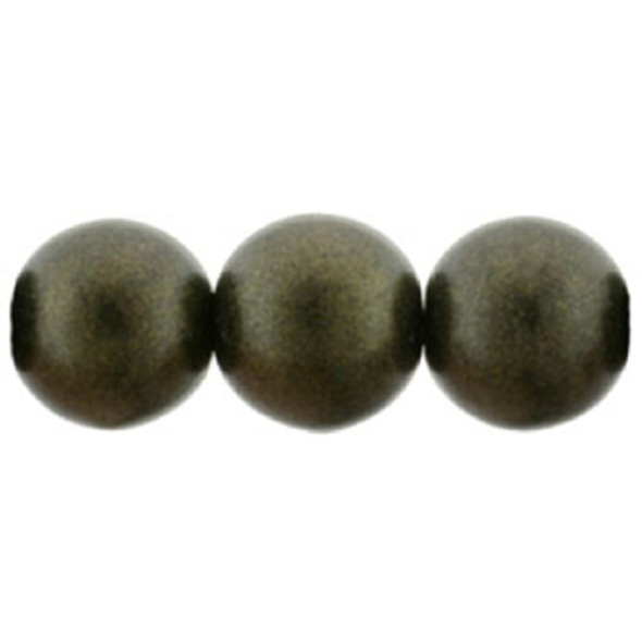 Czech Glass 8mm Round Druk Beads METALLIC SUEDE DARK GREEN Czech Glass 8mm Round Druk Beads METALLIC SUEDE DARK GREEN