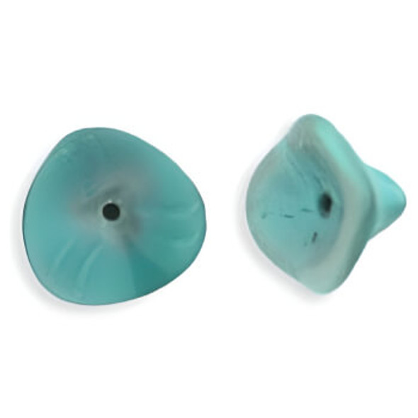 Three Petal Flower Czech Glass Beads 12x10mm OPAQUE SEAFOAM GRAY