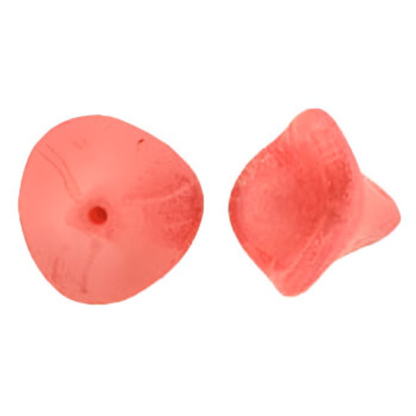 Three Petal Flower Czech Glass Beads 12x10mm OPAQUE PINK