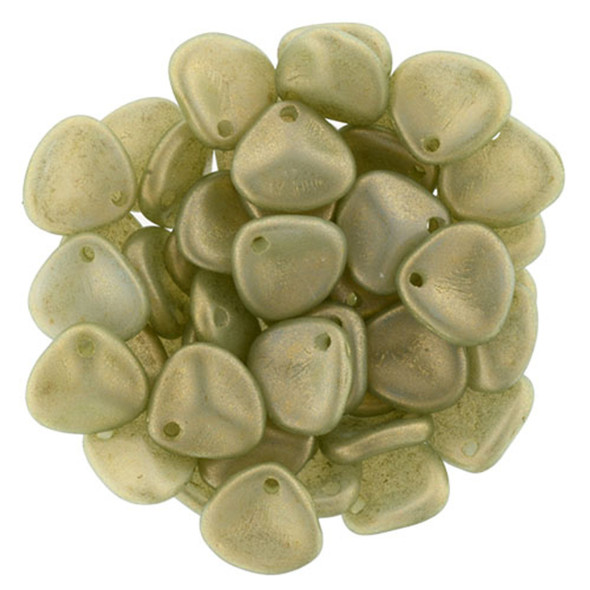 Rose Petal Czech Glass Beads 8x7mm HALO ETHEREAL CELADON