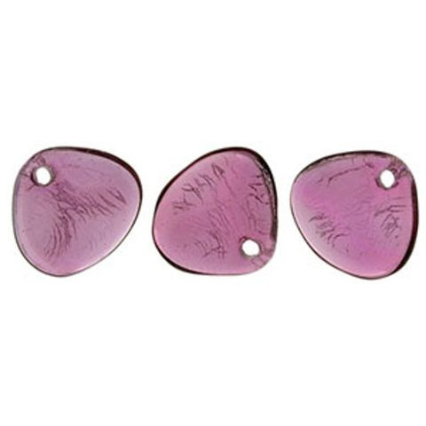25 Tanzanite Purple Czech Pressed Glass Beads - 8x13mm Trumpet Flower Shape