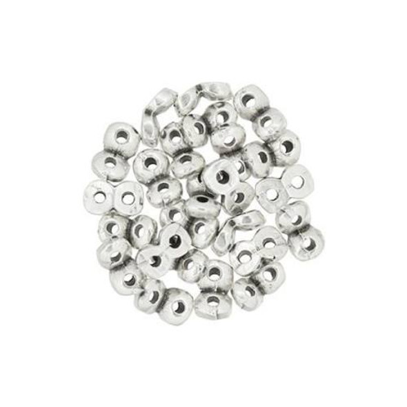 Antique Silver Plated CYMBAL SIDE BEAD for Superduo Beads Kaparia