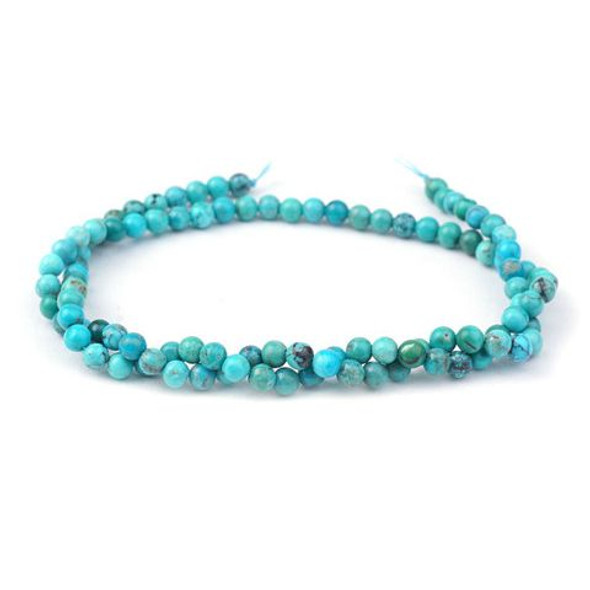 Dakota Stones HUBEI TURQUOISE BLUE GREEN AA GRADE 4mm Round Beads