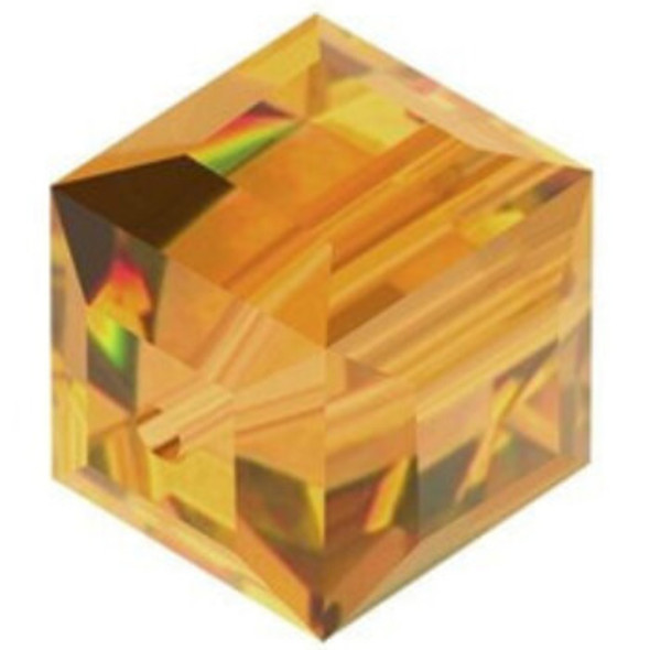 ELITE Eureka Crystal Faceted Cube Bead 8mm TOPAZ 5601