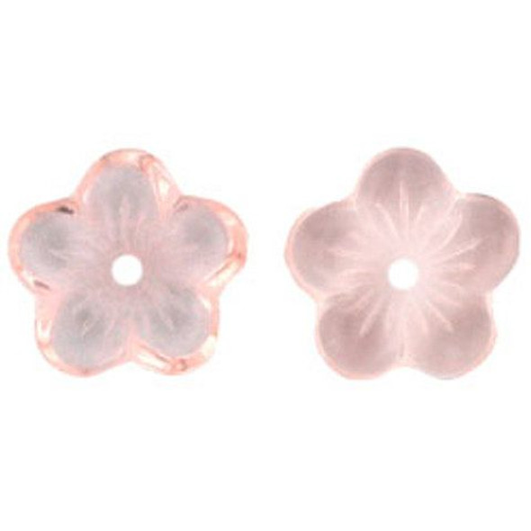 Flat Flower Czech Glass Beads 16x4mm ROSALINE