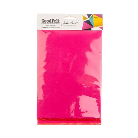 GoodFelt BEADING FOUNDATION 1.5mm 5"x8" RED & PINK (Pack of 4)