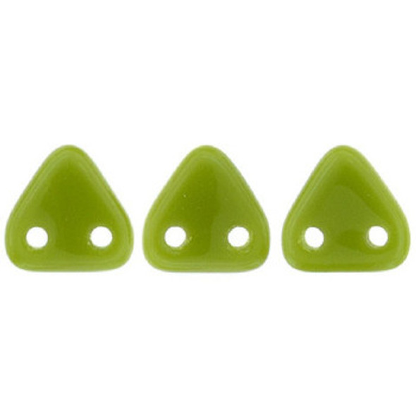 2-Hole TRIANGLE Beads 6mm OPAQUE OLIVE