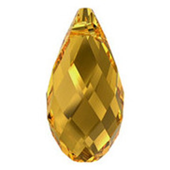ELITE Eureka Crystal Briolette Pendant 11x5.5mm GOLDEN TOPAZ
