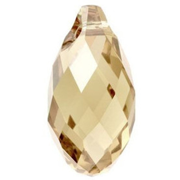 ELITE Eureka Crystal Briolette Pendant 17x8.5mm CRYSTAL GOLDEN SHADOW 6010
