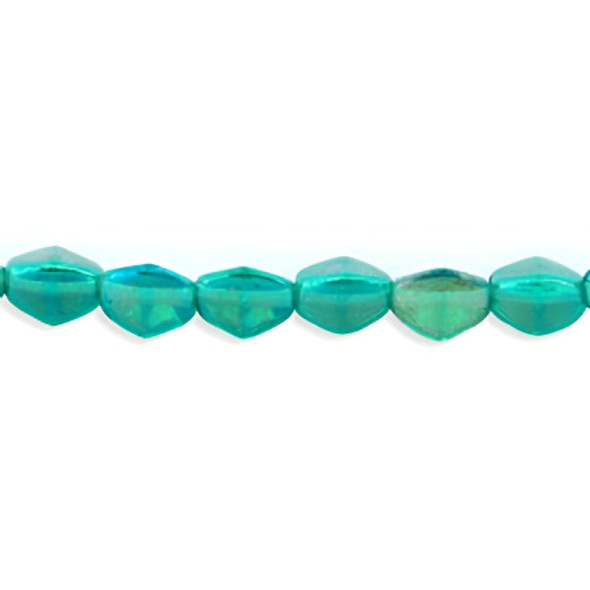 PINCH Czech Glass Beads 5x3mm LUSTER IRIS EMERALD