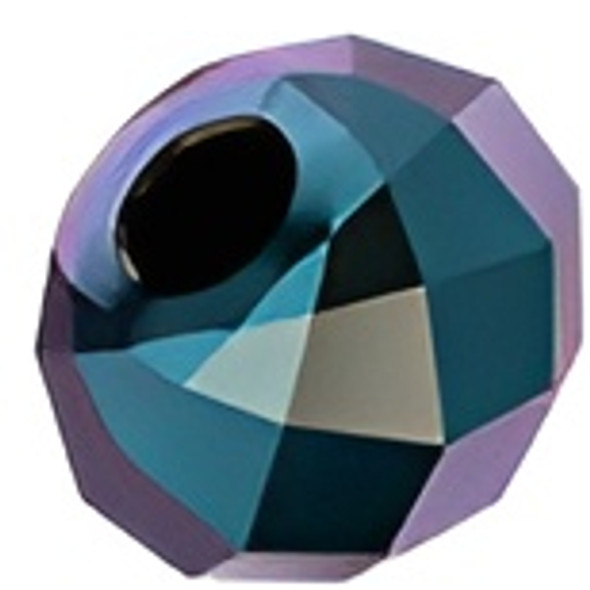 ELITE Eureka Crystal Briolette Bead XL Hole 8mm JET SHIMMER 2X 5042