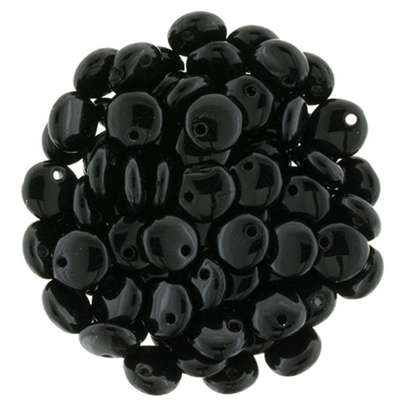 Czech Glass Lentil Beads JET 6mm
