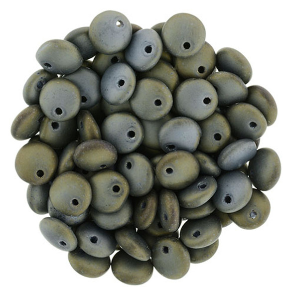 Czech Glass Lentil Beads MATTE IRIS BROWN 6mm