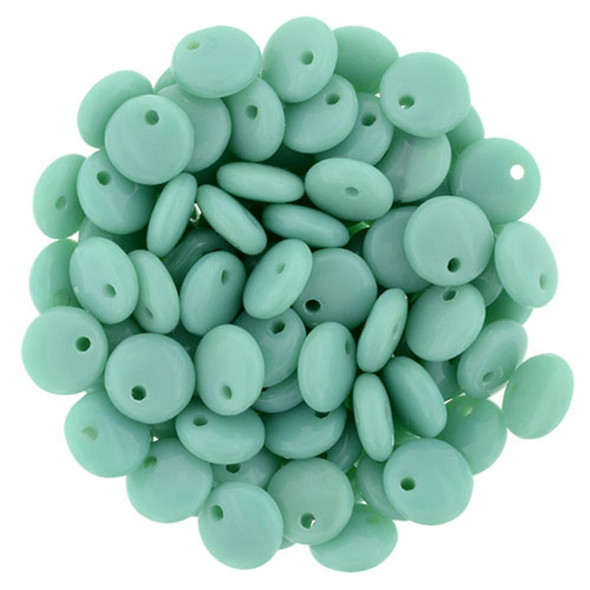 Czech Glass Lentil Beads TURQUOISE 6mm