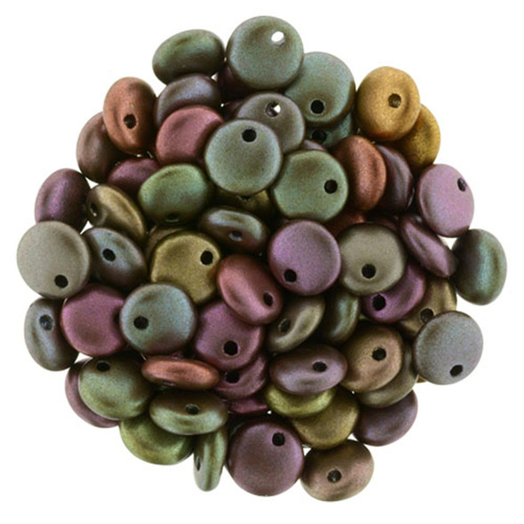 Czech Glass Lentil Beads MATTE METALLIC BRONZE IRIS 6mm