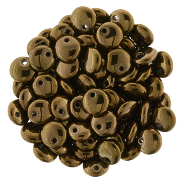 Czech Glass Lentil Beads DK BRONZE 6mm