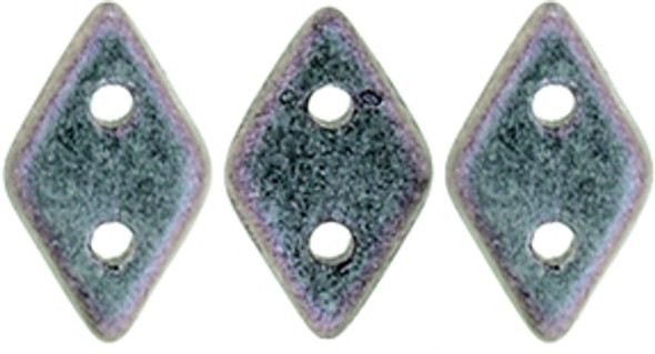 2-Hole Diamond Beads 4x6.5mm POLYCHROME ORCHID AQUA