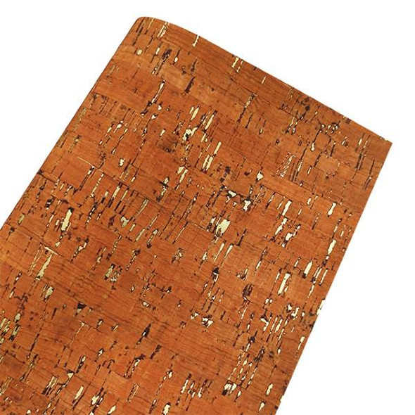 Cork Leather Sheet ORANGE- GOLD