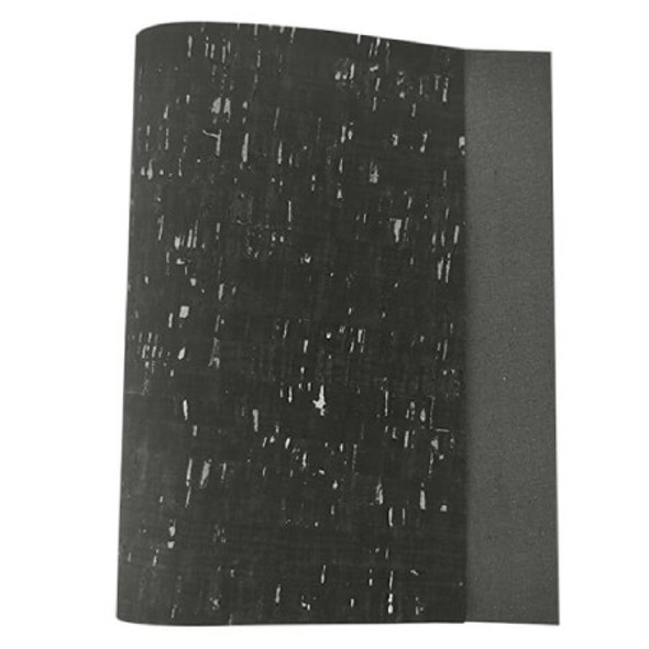 Cork Leather Sheet BLACK- SILVER