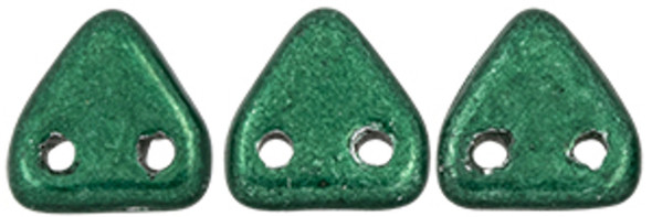 2-Hole TRIANGLE 6mm CzechMates SATURATED METALLIC MARTINI OLIVE