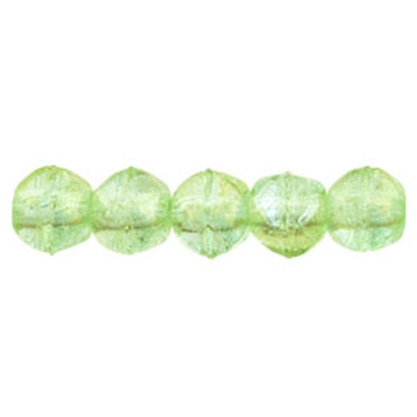 Czech Glass English Cut LUSTER IRIS PERIDOT 3mm