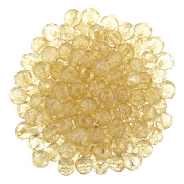 Czech Glass English Cut Beads LUSTER TRANSPARENT CHAMPAGNE 3mm