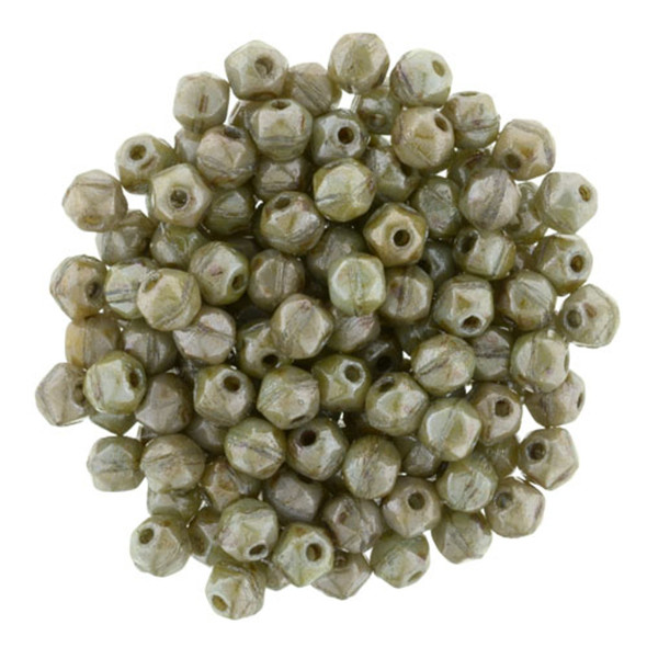 Czech Glass English Cut Beads ULTRA LUSTER OPAQUE GREEN 3mm
