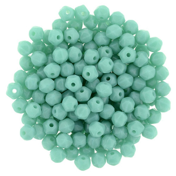 Czech Glass English Cut Beads TURQUOISE 3mm