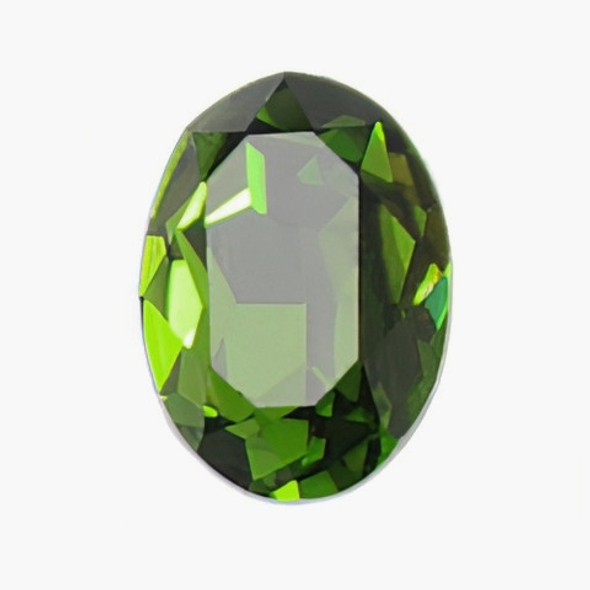 Krakovski Crystal Oval Stone 10x14mm OLIVINE