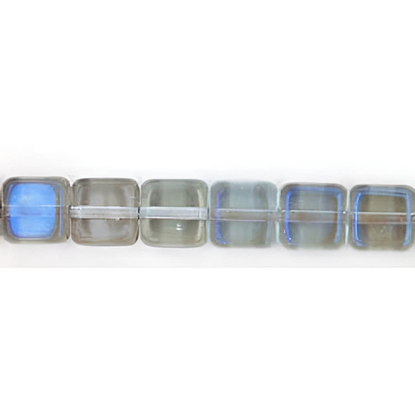Flat Square Czech Glass Beads 6mm TWILIGHT ALEXANDRITE