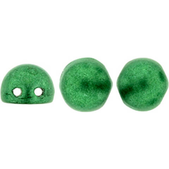 2-Hole Cabochon Beads CzechMates SATURATED METALLIC LUSH MEADOW