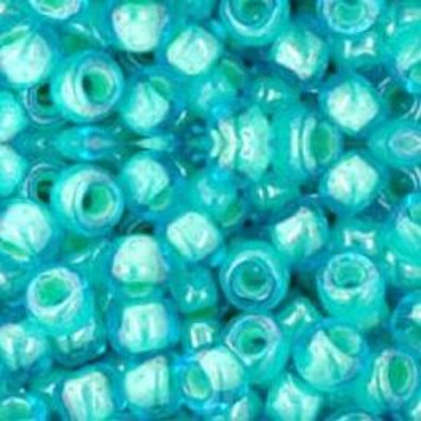 Toho ROUND 6/0 Seed Beads AQUA LIGHT JONQUIL LINED