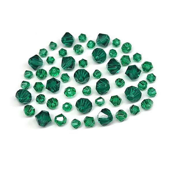 Krakovski Crystal Bicone Beads 3-6mm TEAL GREEN