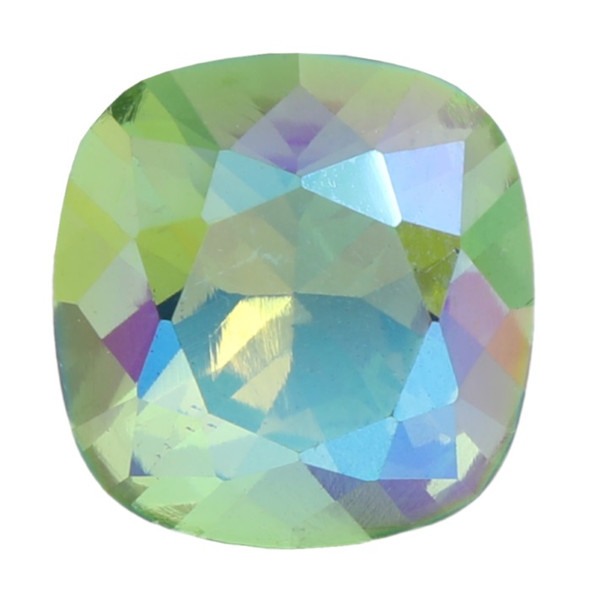 Krakovski Crystal Cushion Fancy Stone 12mm PERIDOT SHIMMER