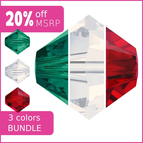 Holiday Mirth Swarovski Crystal 4mm Bicones Bundle