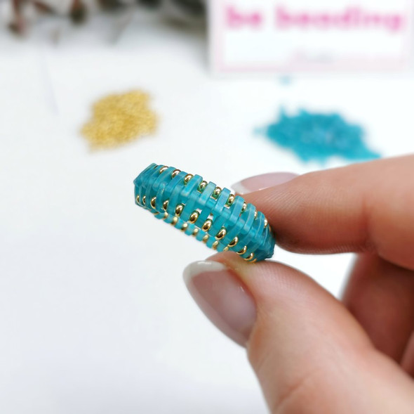 Rich Sea Witch Quarter Tila Ring - Free Beading Tutorial