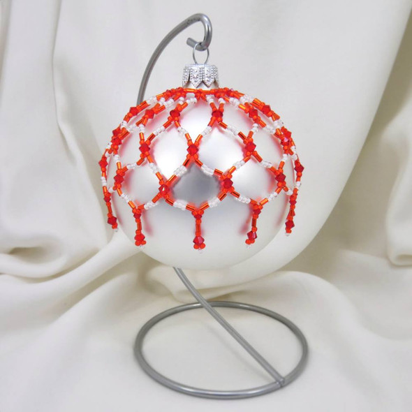 Red – Rudolph Netted Ornament Cover - Free Beading Tutorial