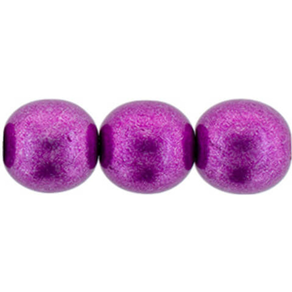 SATURATED METALLIC SPRING CROCUS Czech Glass 8mm Round Druk Beads