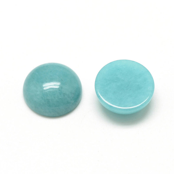 WHITE JADE AQUA Gemstone Round Cabochon 12mm Natural